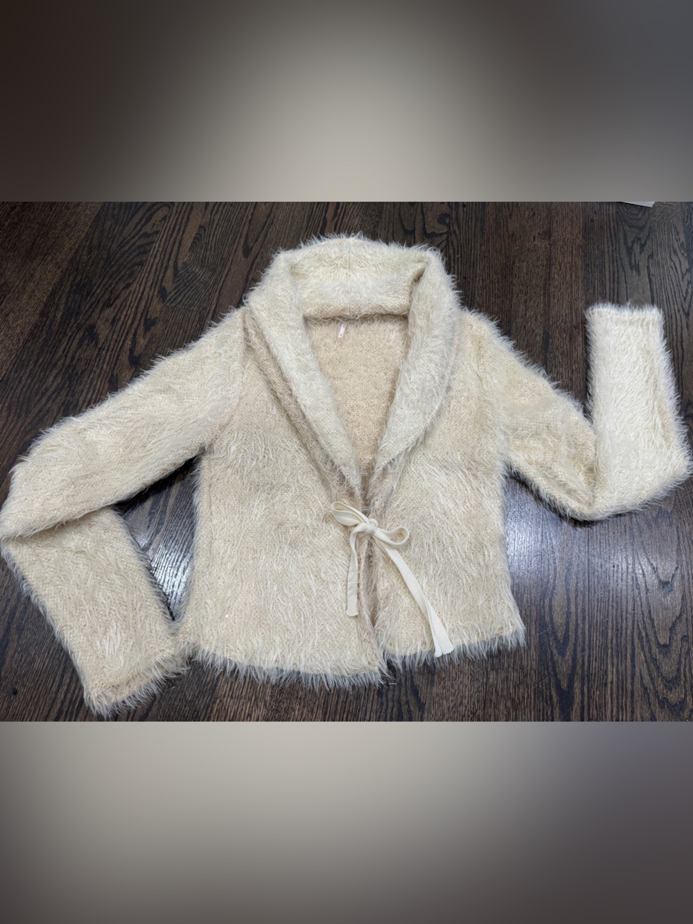 Free People • Mina Fuzzy Tie Front Cardigan Shawl Collar (S)